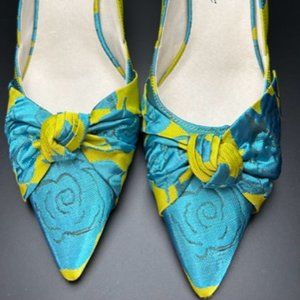 Bettye by Bettye Muller Turquoise & Lime Floral Pump
